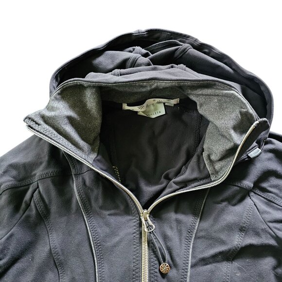 Athleta Women's Athletic Zip Hoodie Jacket Black Hooded size XS - Picture 10 of 13